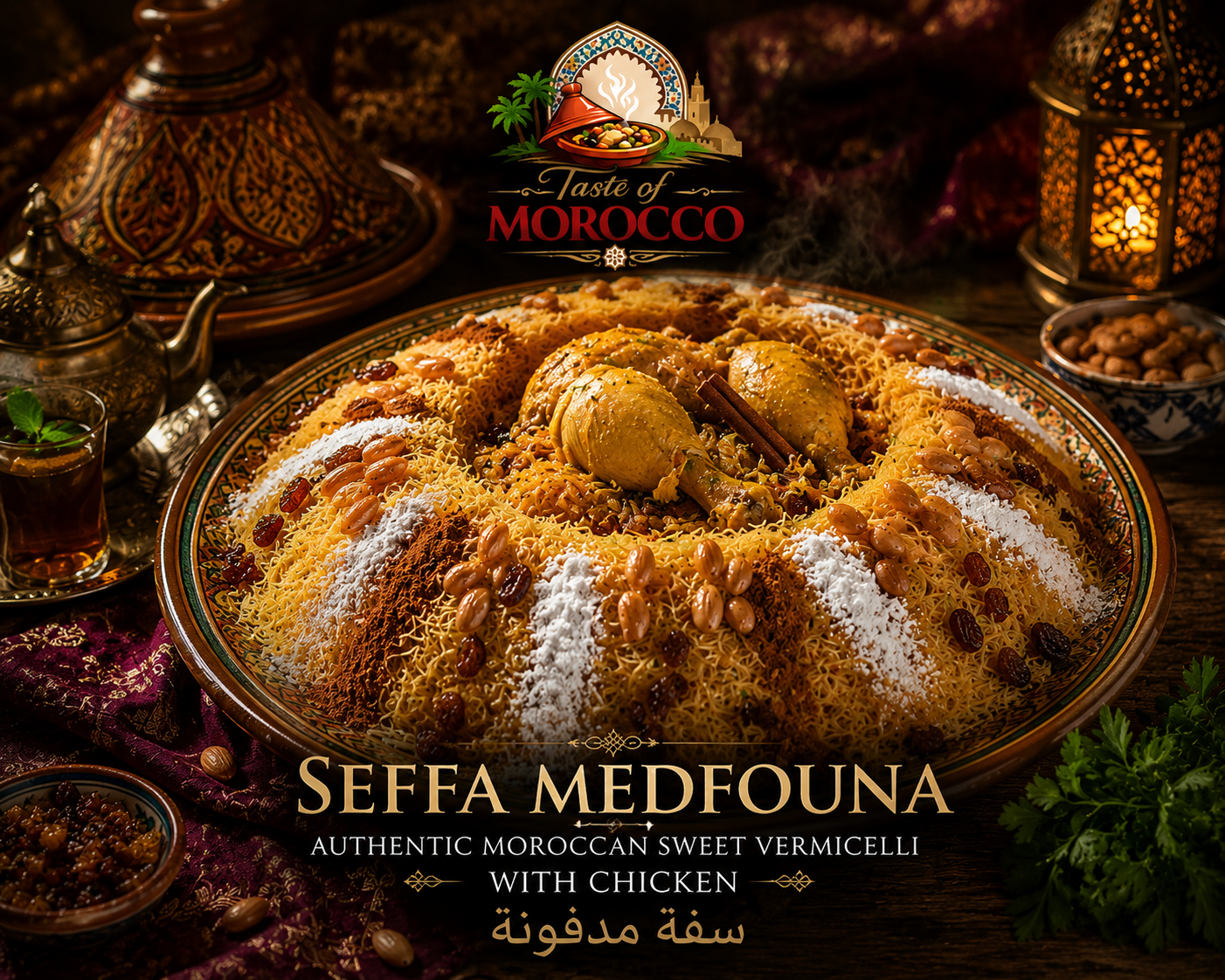 Authentic Moroccan Seffa Medfouna Recipe